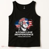 Bitches Love Independence Funny Founding Fathers 4th Of July Tank Top thumb 2