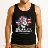 Bitches Love Independence Funny Founding Fathers 4th Of July Tank Top thumb 3