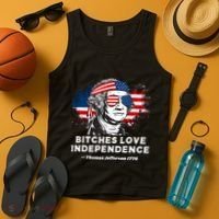 Bitches Love Independence Funny Founding Fathers 4th Of July Tank Top thumb 4
