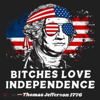 Bitches Love Independence Funny Founding Fathers 4th Of July Golf Towel thumb 3