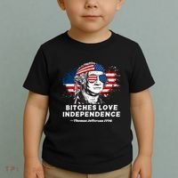 Bitches Love Independence Funny Founding Fathers 4th Of July Toddler T-Shirt thumb 2