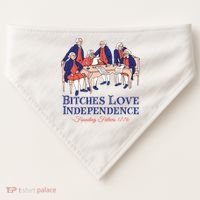 Bitches Love Independence 4th Of July USA-Made Doggie Bandana thumb 0