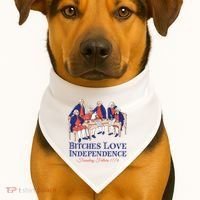 Bitches Love Independence 4th Of July USA-Made Doggie Bandana thumb 1