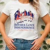 Bitches Love Independence 4th Of July Women's T-Shirt thumb 2