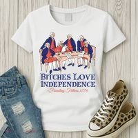 Bitches Love Independence 4th Of July Women's T-Shirt thumb 3