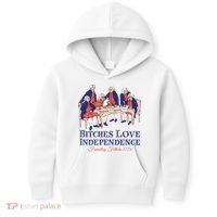 Bitches Love Independence 4th Of July Kids Hoodie thumb 0
