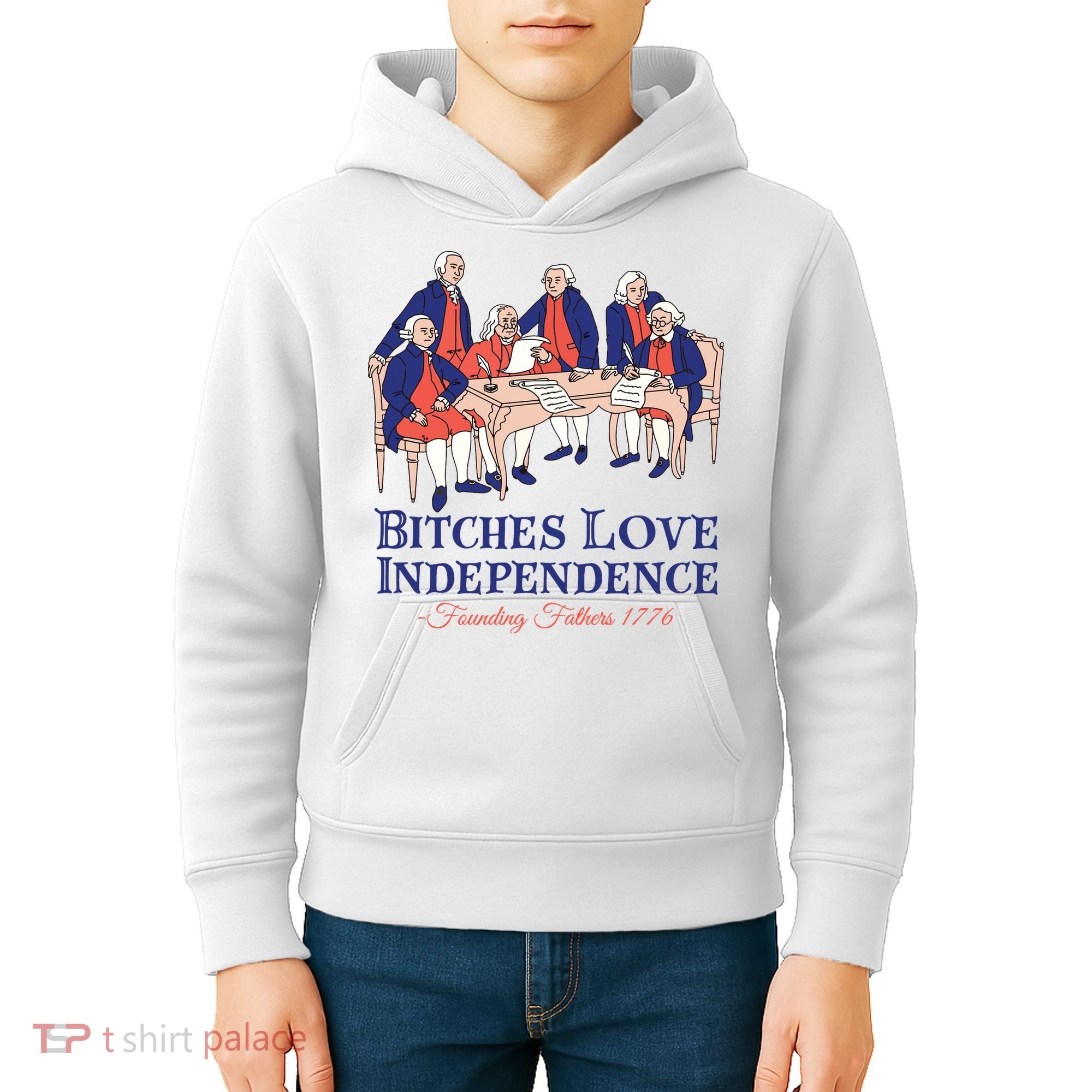 Bitches Love Independence 4th Of July Kids Hoodie