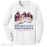 Bitches Love Independence 4th Of July Kids Long Sleeve Shirt thumb 0