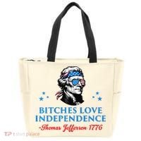 Bitches Love Independence Thomas Jefferson Founding Tote Bag thumb 0