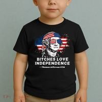 Bitches Love Independence Funny Founding Fathers 4th Of July Gift Toddler T-Shirt thumb 2
