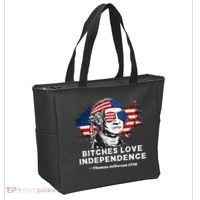 Bitches Love Independence Funny Founding Fathers 4th Of July Gift Tote Bag thumb 2