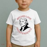 Bitches Love Independence Thomas Jefferson Funny 4th Of July Toddler T-Shirt thumb 2