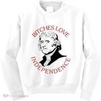 Bitches Love Independence Thomas Jefferson Funny 4th Of July Kids Sweatshirt thumb 0