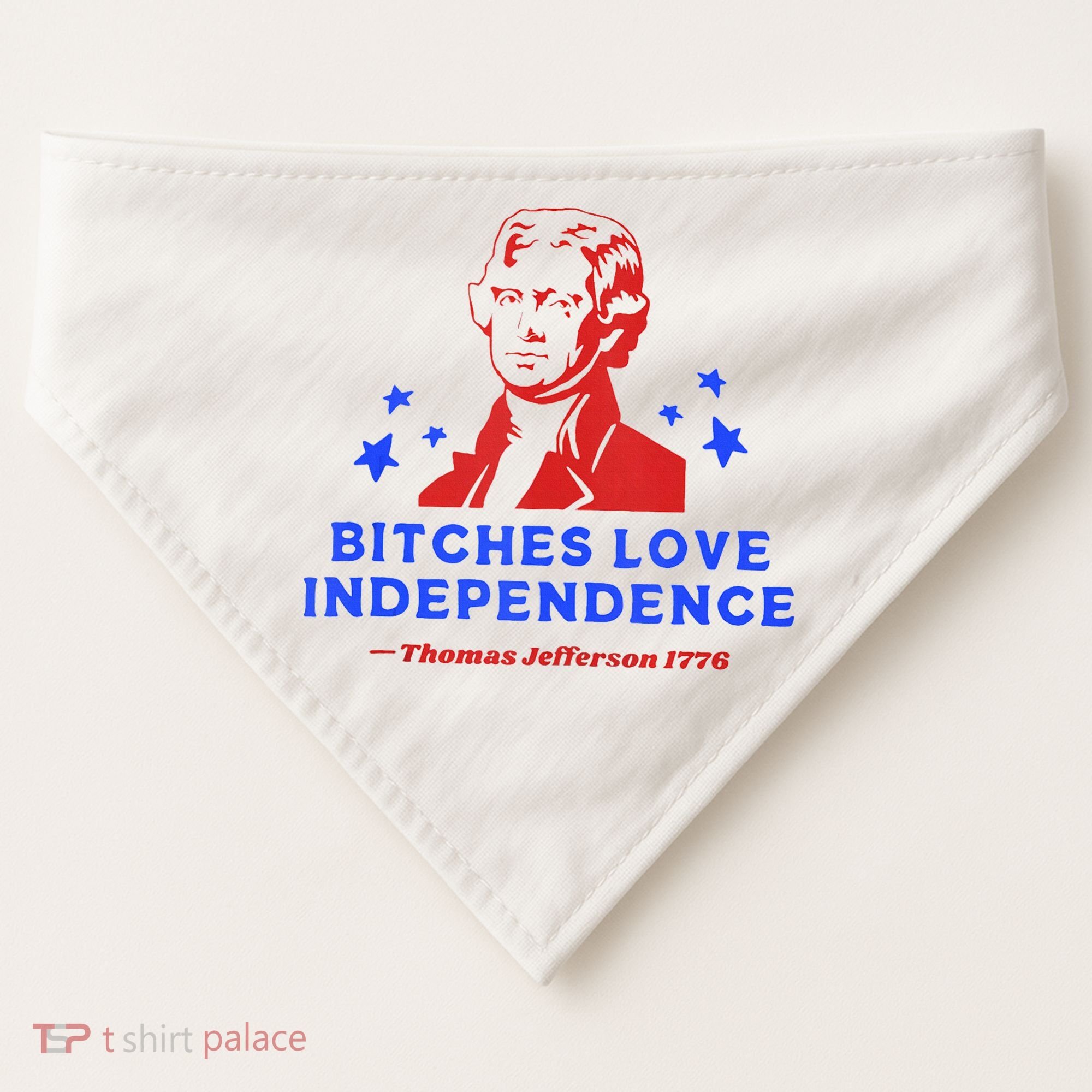 Bitches Love Independence Funny Founding Fathers 4th Of July USA-Made Doggie Bandana