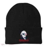 Bitches Love Independence Funny Patriotic Thomas Jefferson Beanie thumb 0