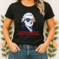 Bitches Love Independence Funny Patriotic Thomas Jefferson Women's T-Shirt thumb 2