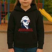Bitches Love Independence Funny Patriotic Thomas Jefferson Kids Hoodie thumb 3