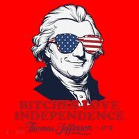 Bitches Love Independence Funny Patriotic Thomas Jefferson Santa Hat thumb 1