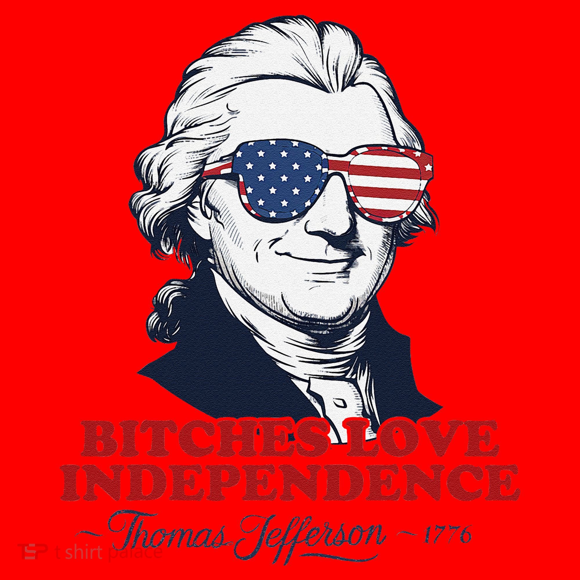 Bitches Love Independence Funny Patriotic Thomas Jefferson Santa Hat