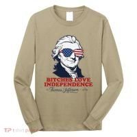 Bitches Love Independence Funny Patriotic Thomas Jefferson Long Sleeve Shirt thumb 0
