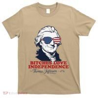 Bitches Love Independence Funny Patriotic Thomas Jefferson T-Shirt thumb 0