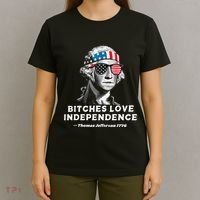 Bitches Love Independence Funny Founding Fathers T-Shirt thumb 4
