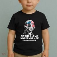 Bitches Love Independence Funny Founding Fathers Toddler T-Shirt thumb 2