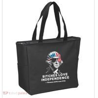 Bitches Love Independence Funny Founding Fathers Tote Bag thumb 2