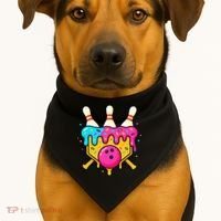 Bowling Lane Ice Cream Drip Home Plate USA-Made Doggie Bandana thumb 1