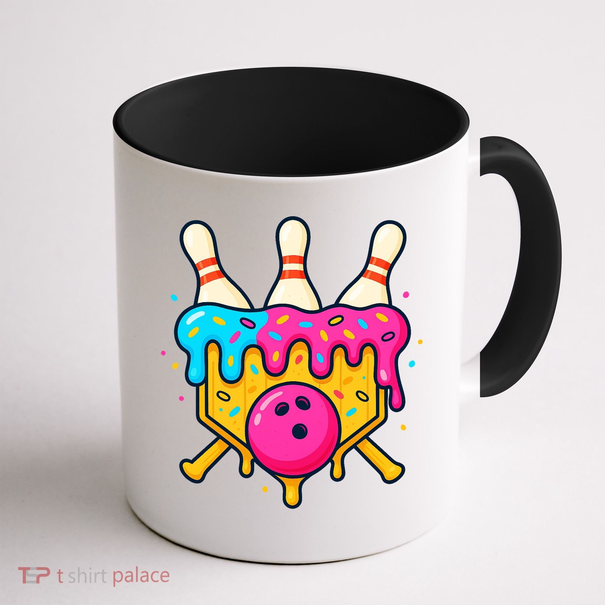 Bowling Lane Ice Cream Drip Home Plate Coffee Mug