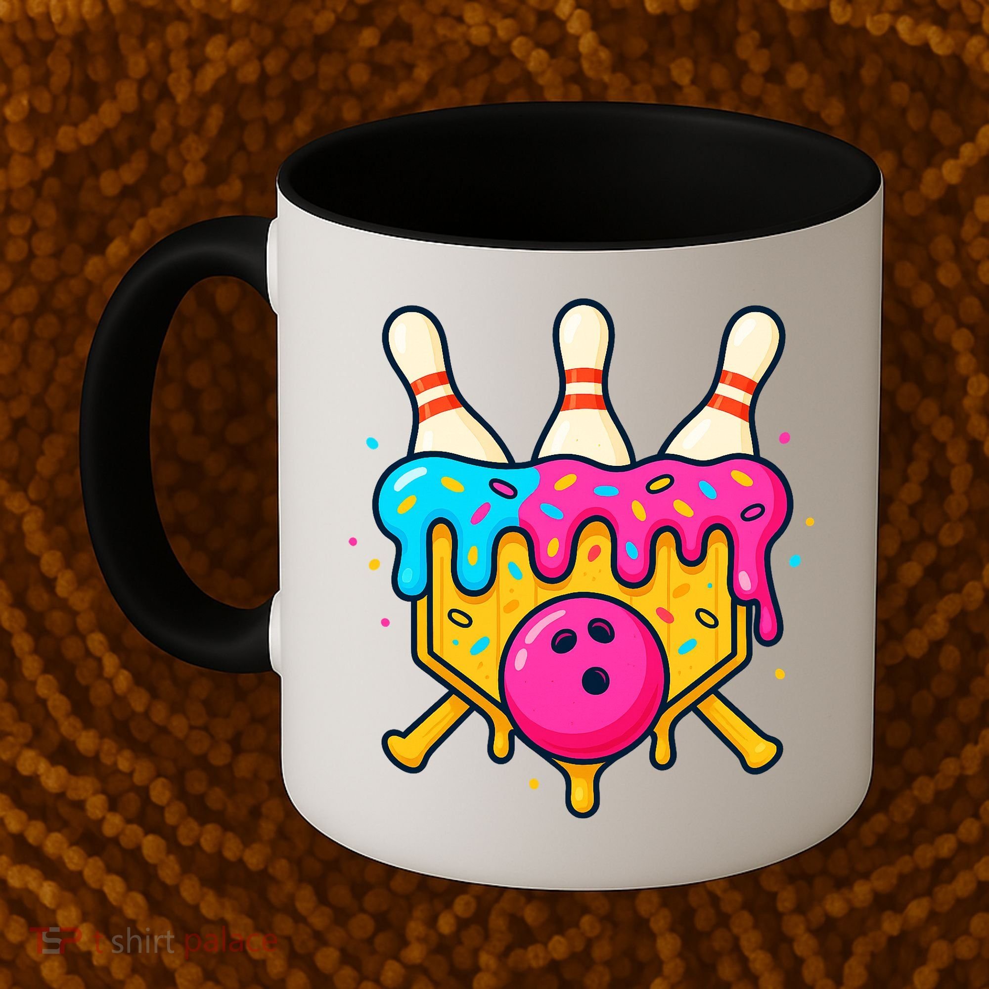 Bowling Lane Ice Cream Drip Home Plate Coffee Mug