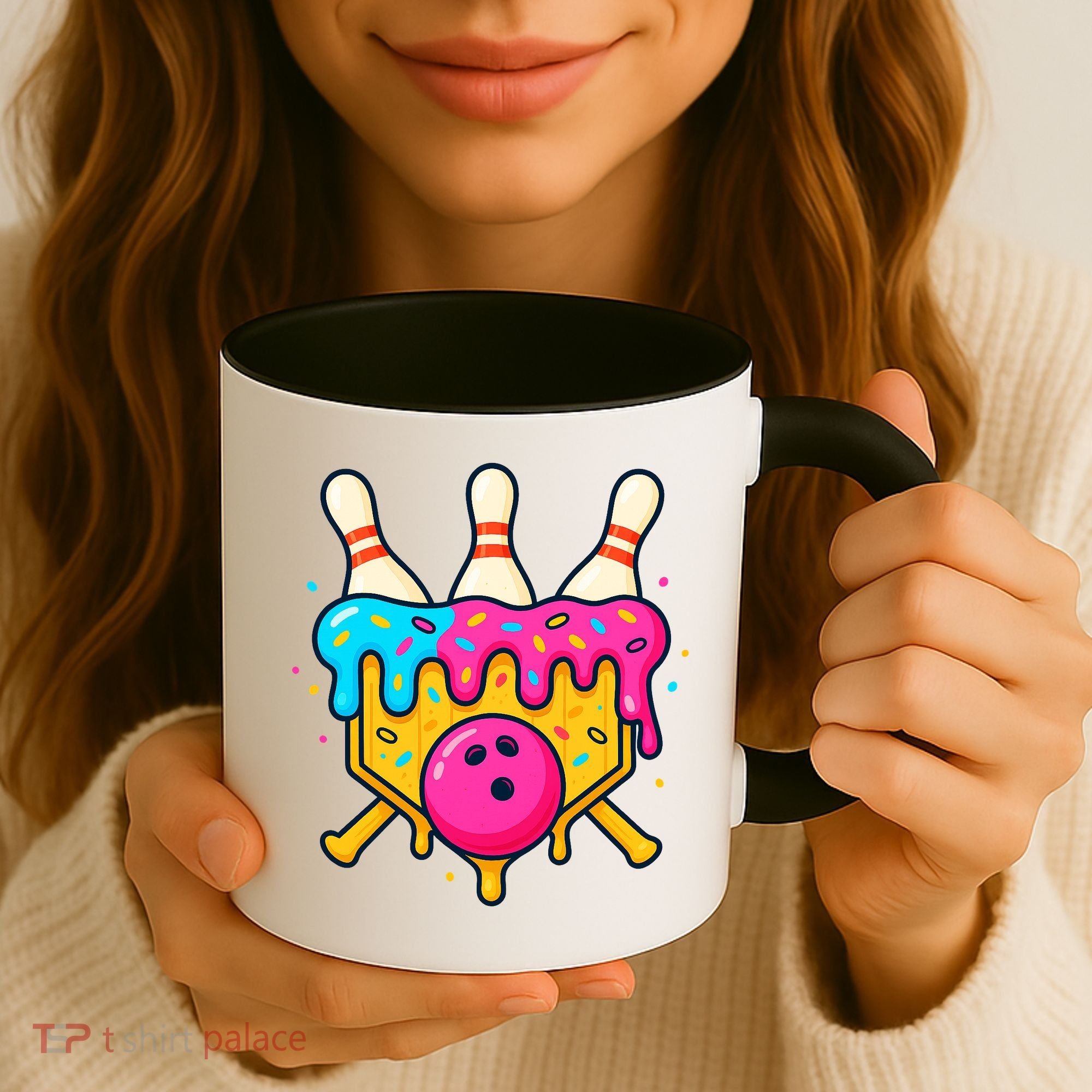 Bowling Lane Ice Cream Drip Home Plate Coffee Mug