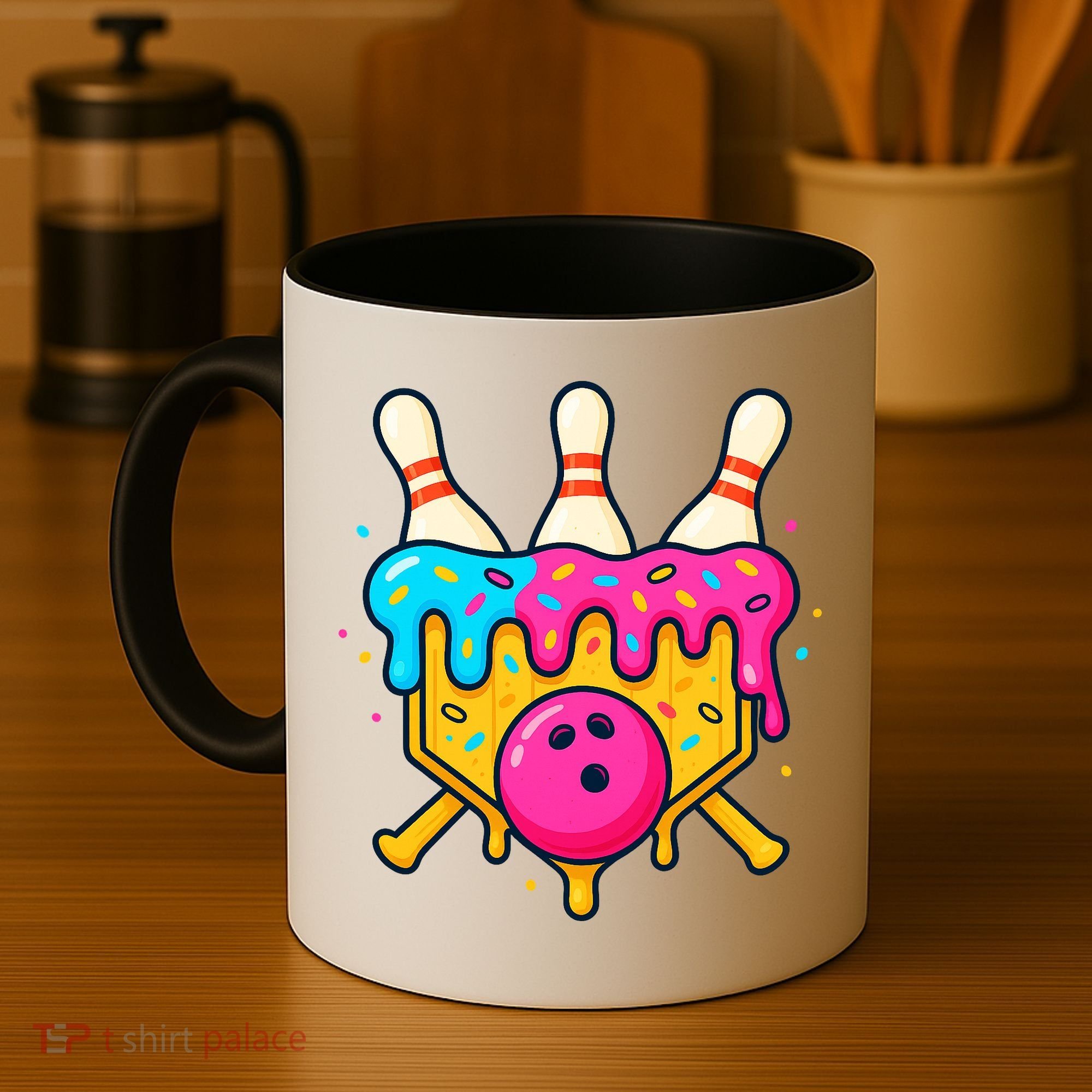 Bowling Lane Ice Cream Drip Home Plate Coffee Mug