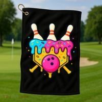 Bowling Lane Ice Cream Drip Home Plate Golf Towel thumb 1