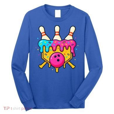 Bowling Lane Ice Cream Drip Home Plate Long Sleeve Shirt
