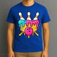 Bowling Lane Ice Cream Drip Home Plate T-Shirt thumb 3