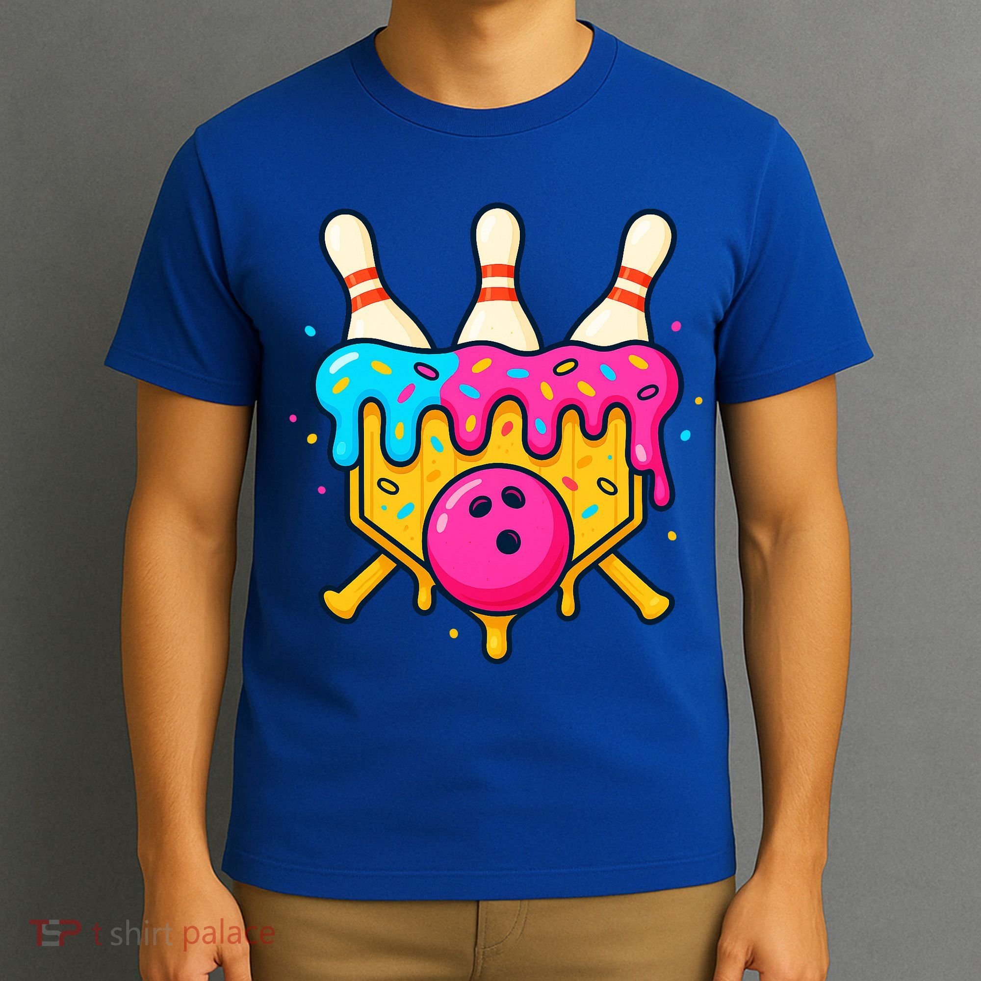 Bowling Lane Ice Cream Drip Home Plate T-Shirt