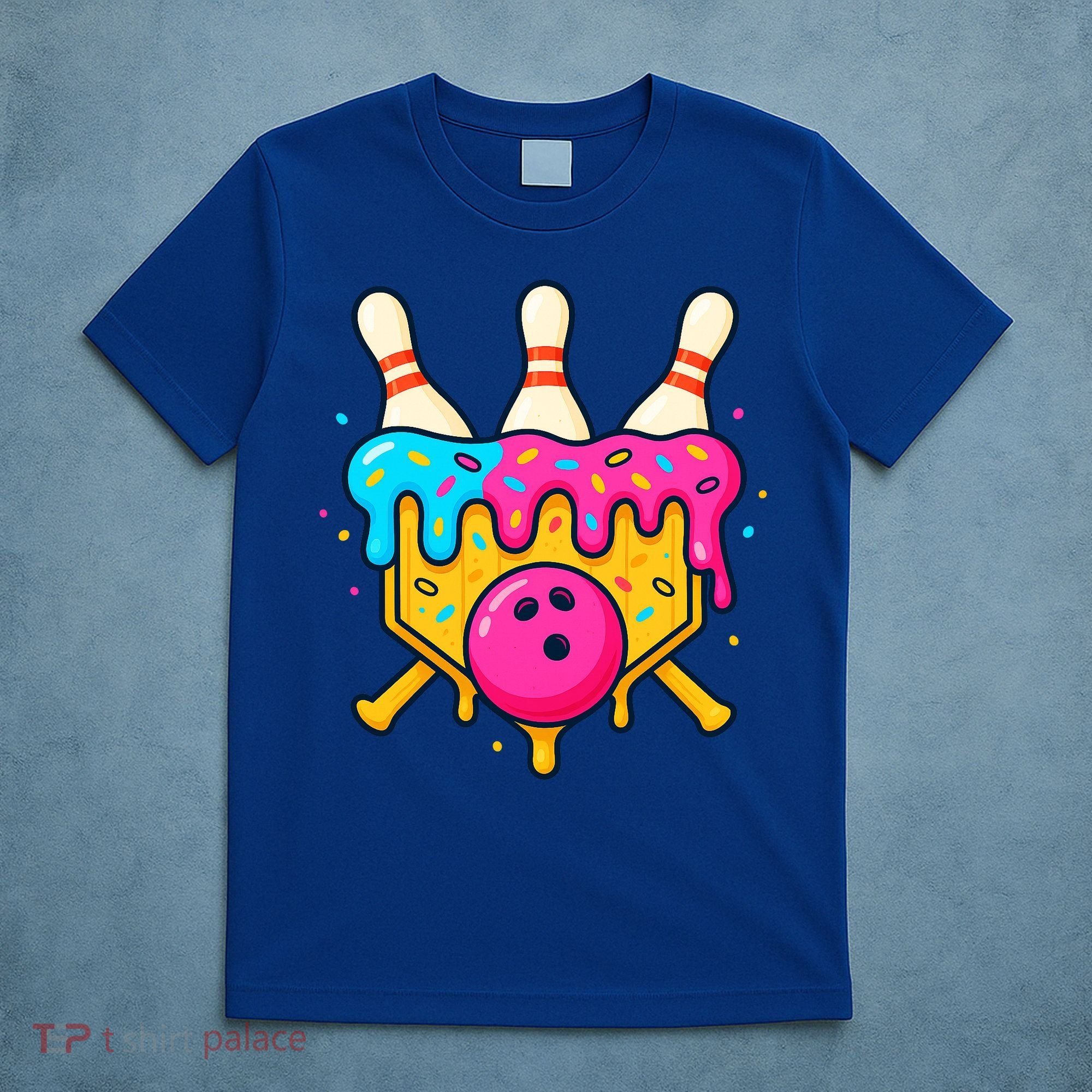 Bowling Lane Ice Cream Drip Home Plate T-Shirt