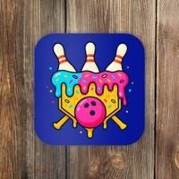 Bowling Lane Ice Cream Drip Home Plate Coaster thumb 0