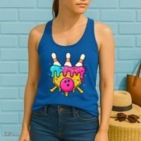 Bowling Lane Ice Cream Drip Home Plate Women's Tank Top thumb 2