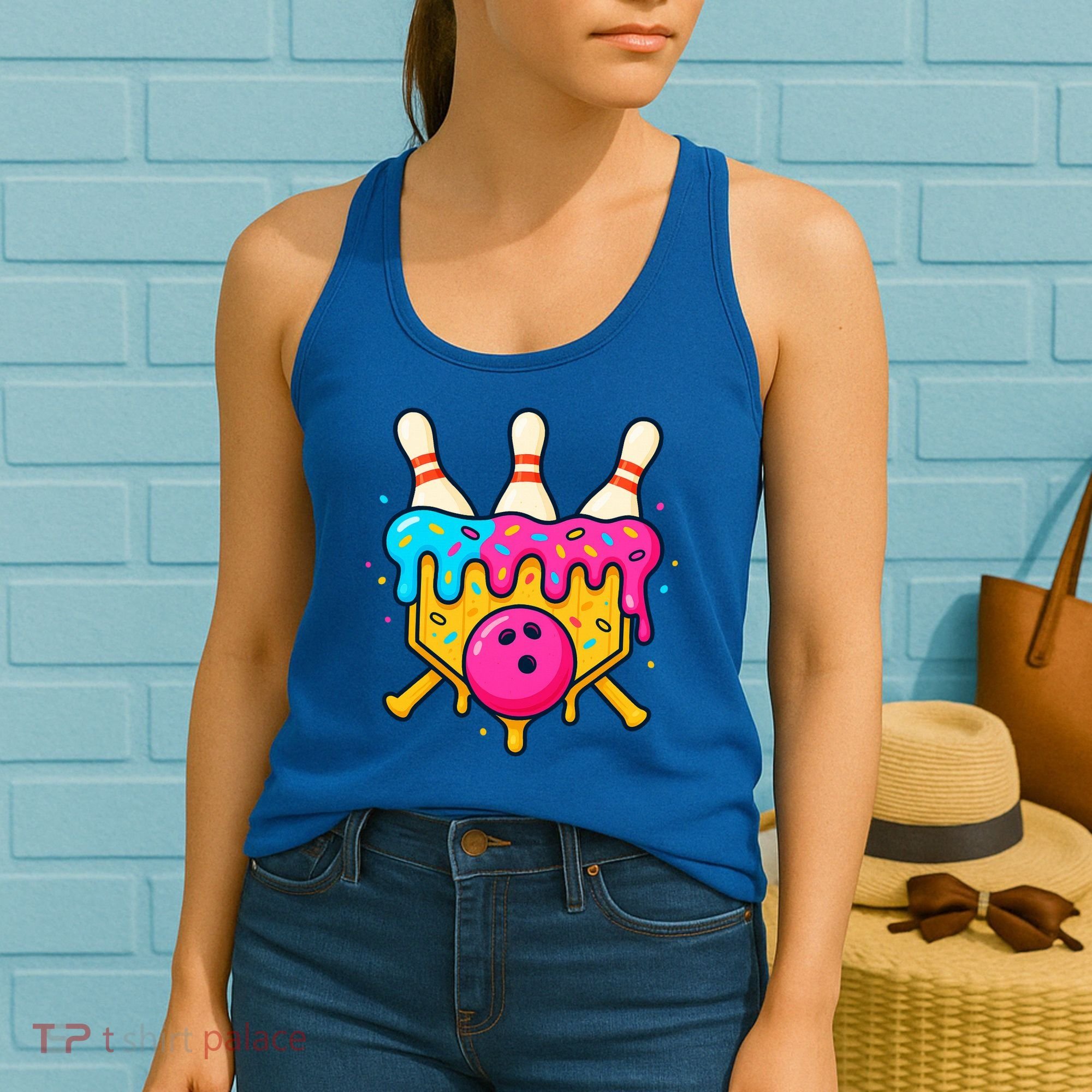 Bowling Lane Ice Cream Drip Home Plate Women's Tank Top