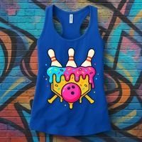Bowling Lane Ice Cream Drip Home Plate Women's Tank Top thumb 3
