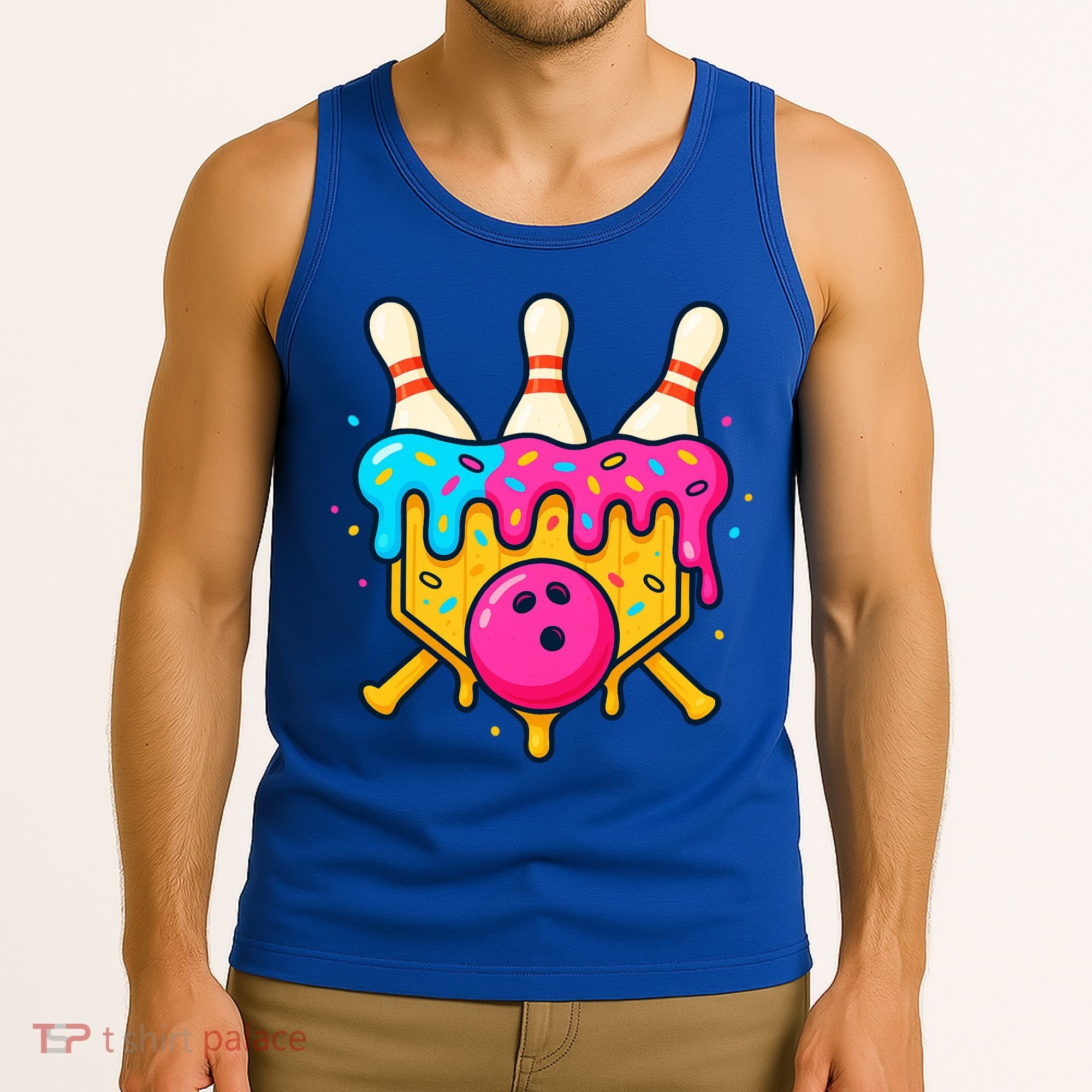 Bowling Lane Ice Cream Drip Home Plate Tank Top