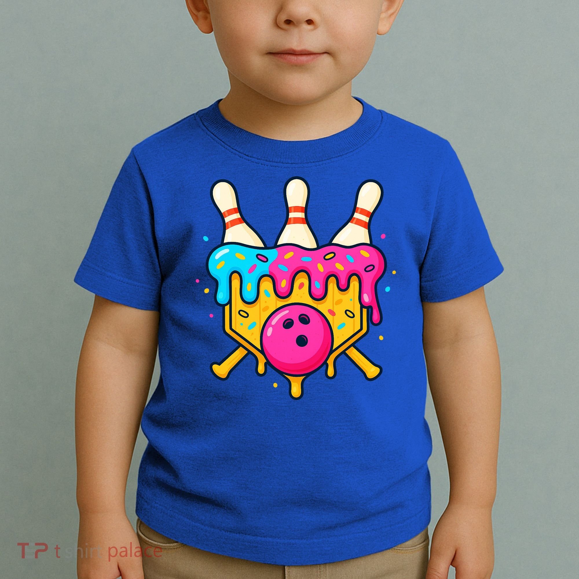 Bowling Lane Ice Cream Drip Home Plate Toddler T-Shirt