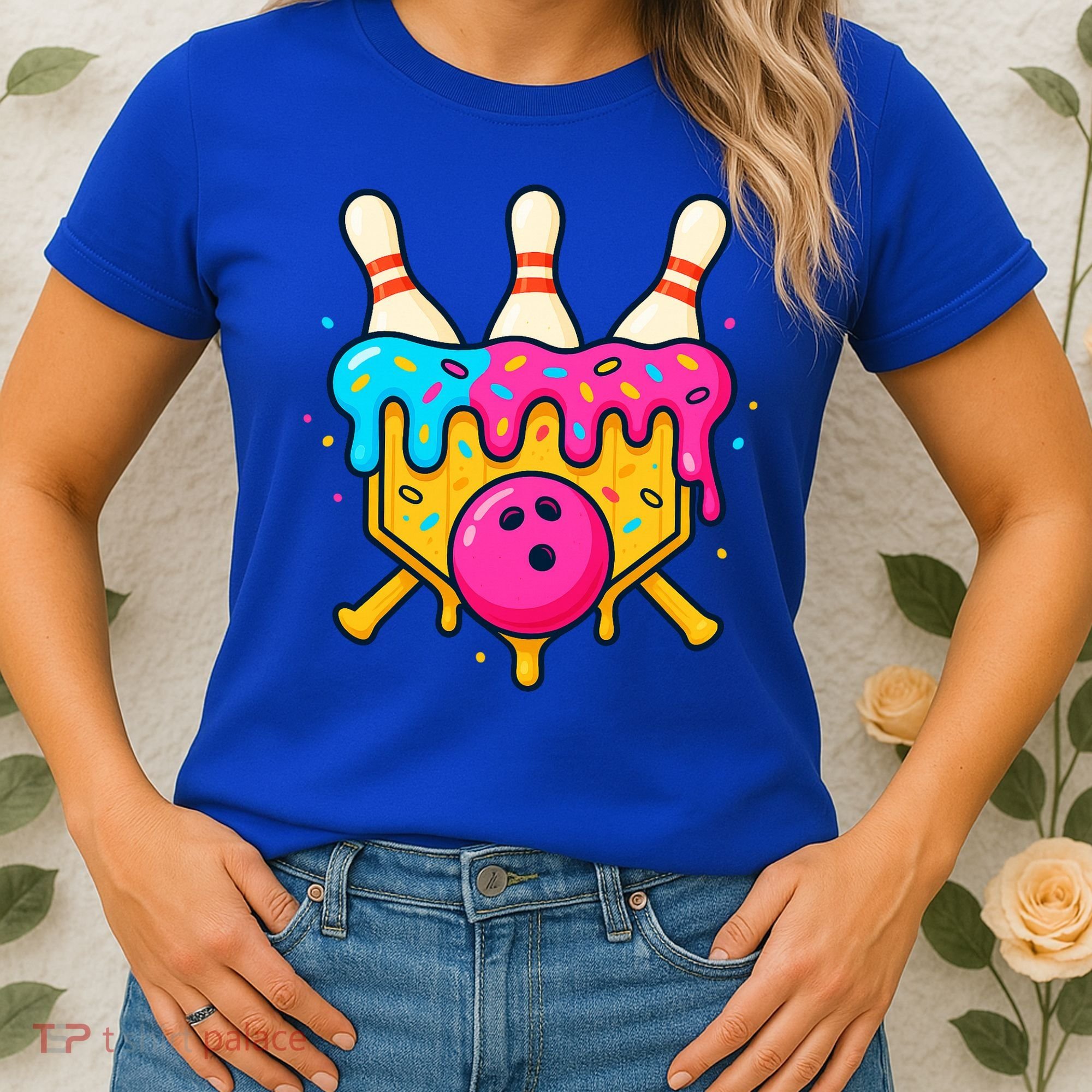 Bowling Lane Ice Cream Drip Home Plate Women's T-Shirt