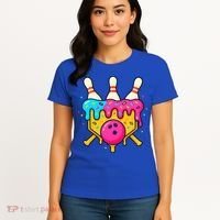 Bowling Lane Ice Cream Drip Home Plate Women's T-Shirt thumb 4
