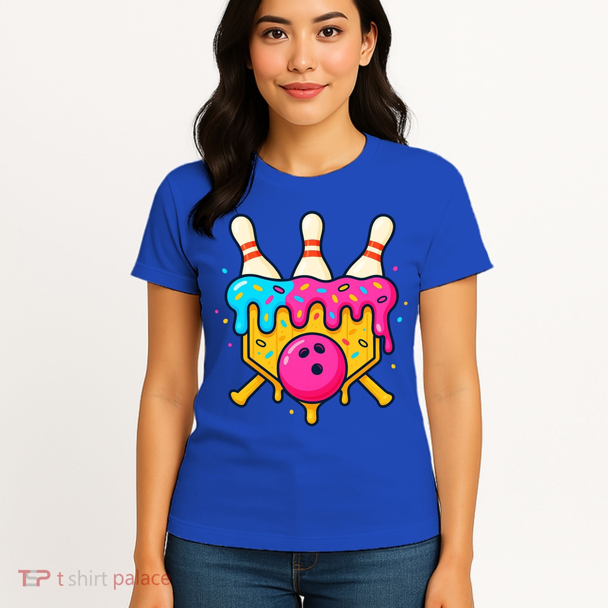 Bowling Lane Ice Cream Drip Home Plate Women's T-Shirt