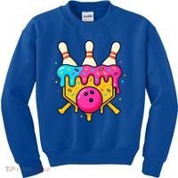 Bowling Lane Ice Cream Drip Home Plate Kids Sweatshirt thumb 0
