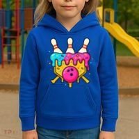 Bowling Lane Ice Cream Drip Home Plate Kids Hoodie thumb 3