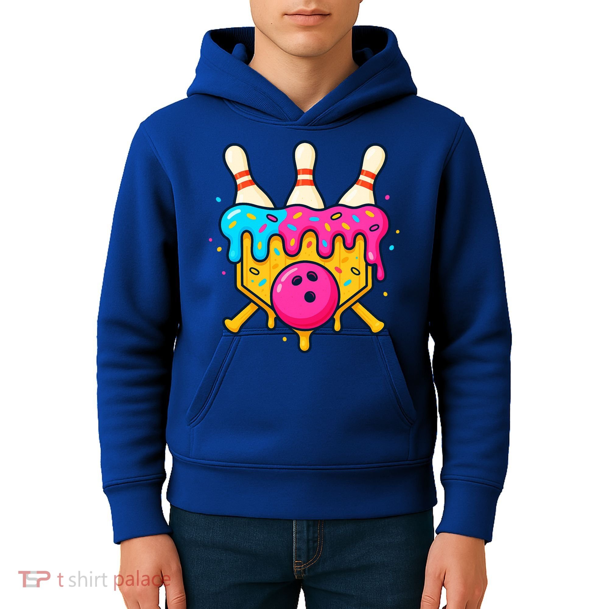 Bowling Lane Ice Cream Drip Home Plate Kids Hoodie